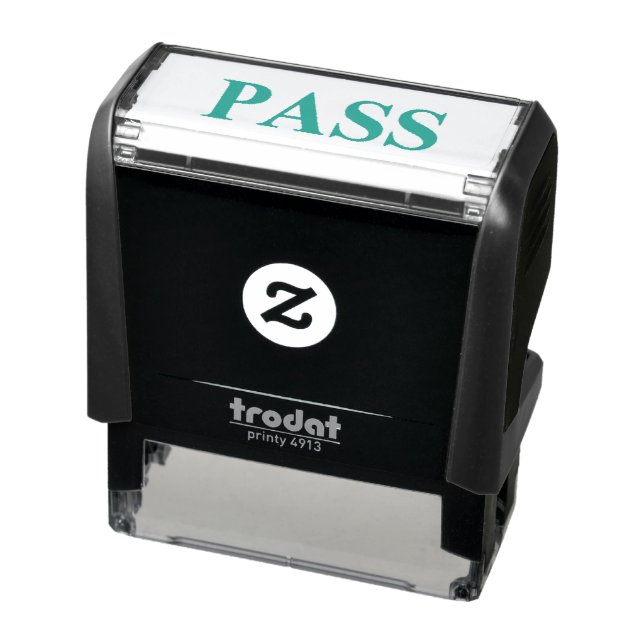 STAMP. GRÜNER TEXT, SCHWARZE RÜCKSICHT. "PASS" PERMASTEMPEL (Produkt)