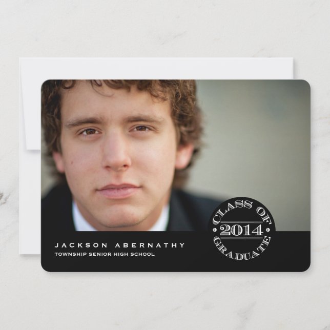 Stamp Style Photo Graduation Party Invitation (Devant)