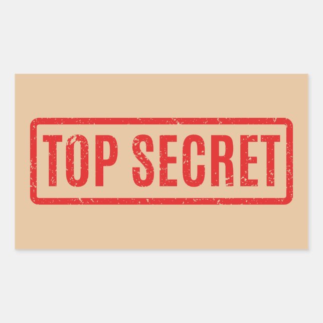 Stamped Top Secret Rectangular Sticker (Devant)