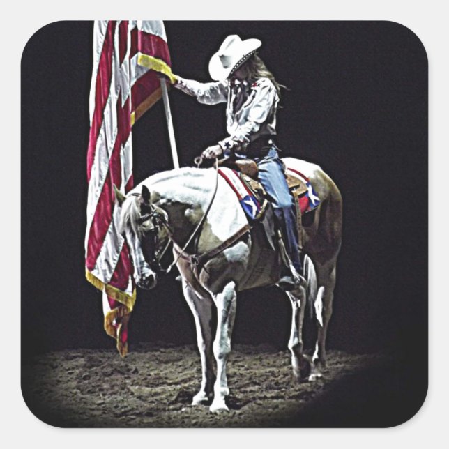 Stampede Prayers Quadratischer Aufkleber (Vorderseite)
