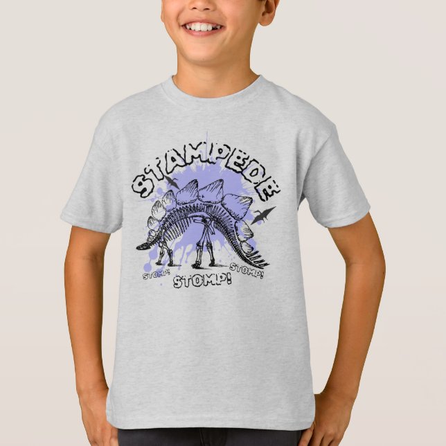 Stampede Stegosaurus Dinosaurier T-Shirt (Vorderseite)