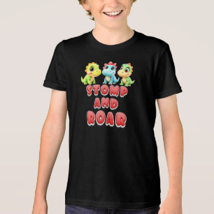 Stampfen und Brüllen, Lustige Dinosaurier Kinder Tri-Blend Shirt