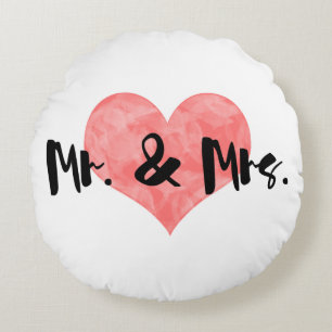 Stamps Heart Rustic Mr. & Mrs. Rundes Kissen