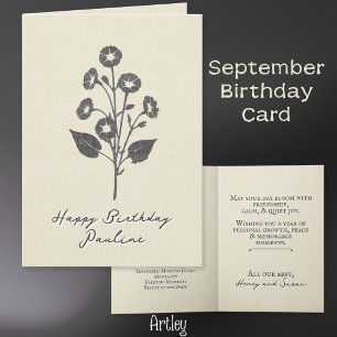 Stamps Morning Glory September Birth Blume Linen Karte