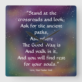Stand at the Crossroads - Love God Acrylic Clock Quadratische Wanduhr