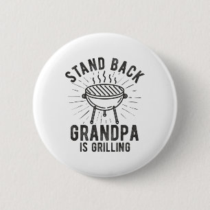 Stand Byck Grandpa Grillt Grillen Lover Vathers D Button