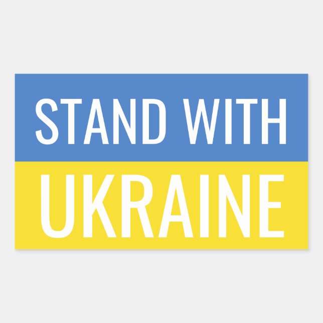 Stand der Nationalflagge der Ukraine Rechteckiger Aufkleber (Vorderseite)