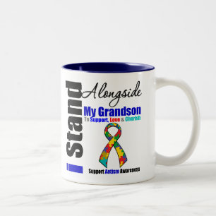 Stand des Autismus-I neben meinem Enkel Zweifarbige Tasse