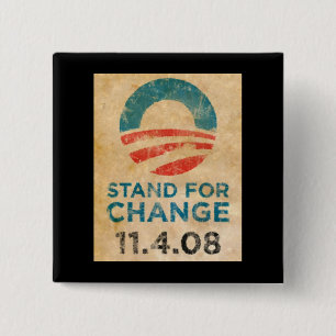 Stand für Änderung Obama Button