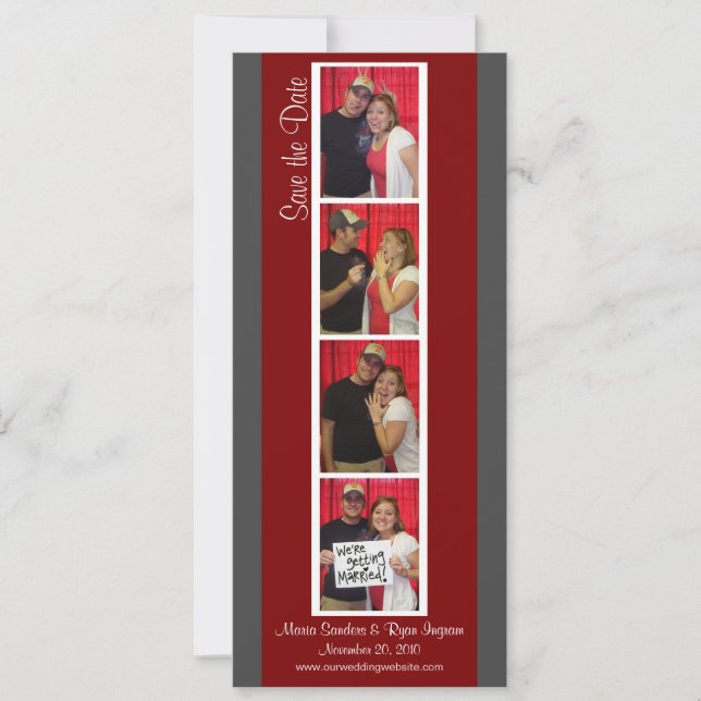 Stand für kreatives Foto Save the Date (Red & Pewt (Vorderseite)