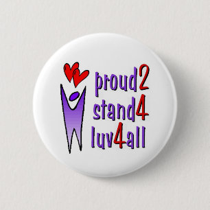 Stand für Liebe-Knopf - Weiß Button