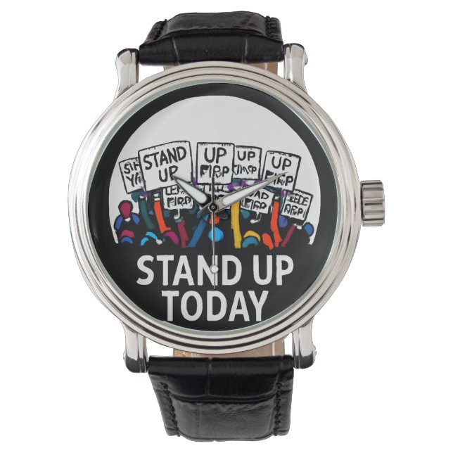 STAND HEUTE DIE Vintage Armbanduhr DER MENSCHEN AU (Vorderseite)