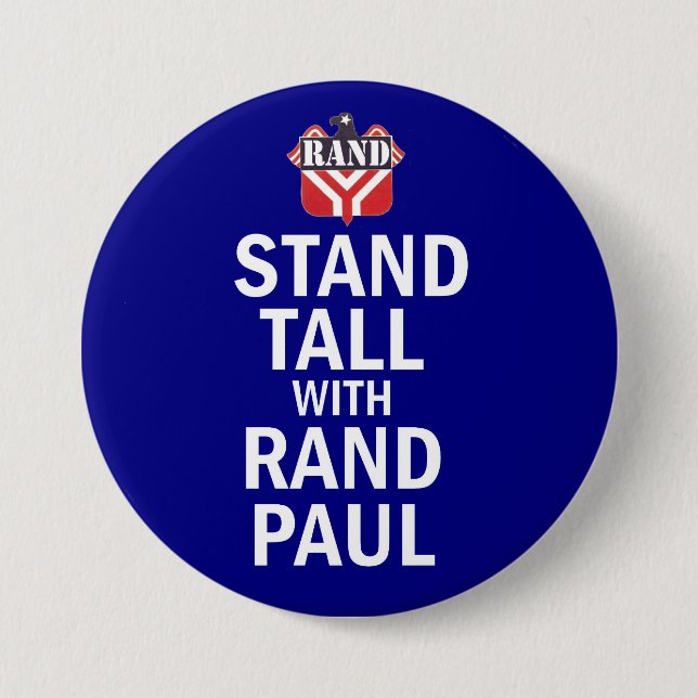 Stand hoch mit Rand Paul Button (Vorderseite)