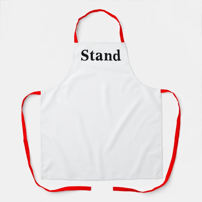 Stand-Logo rote Gurte weiße Kitchen Craft Chef  Schürze (Vorderseite)