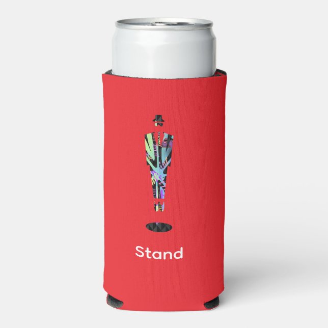 Stand Mann Rot Selters Dosenkühler (Seltzer Vorderseite)