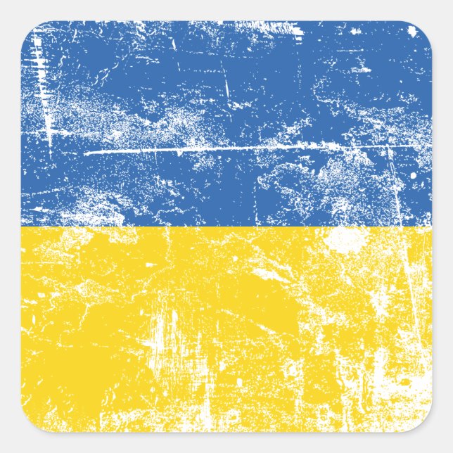 Stand mit der Ukraine, Invasion durch Russland 202 Quadratischer Aufkleber (Vorderseite)