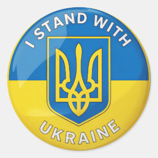 Stand mit der Ukraine Runder Aufkleber