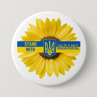 Stand mit der Ukraine Sonnenblumen Button