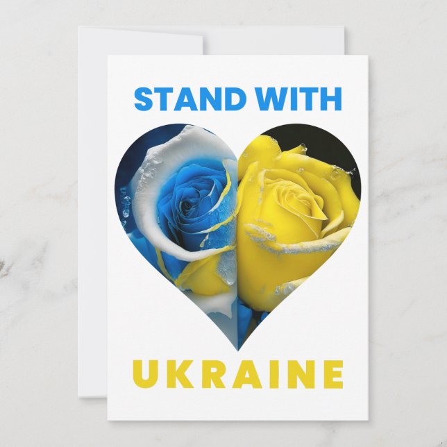 Stand mit der Ukraine, Ukraine Herzenflagge, Ukrai Dankeskarte (Vorderseite)