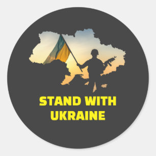 Stand mit der Ukraine - Unterstützung und Solidari Runder Aufkleber