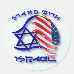 Stand mit Israel - mit Buchstaben gekennzeichnete Runder Aufkleber