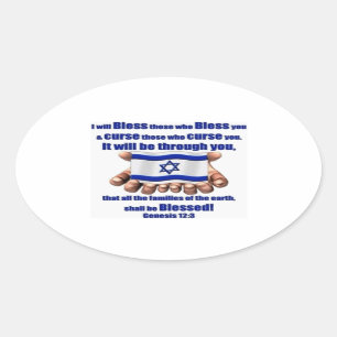 Stand mit Israel Ovaler Aufkleber