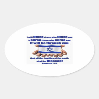 Stand mit Israel Ovaler Aufkleber