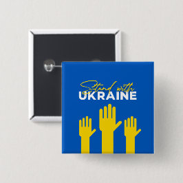 Stand mit Knopf für den ukrainischen Platz Button
