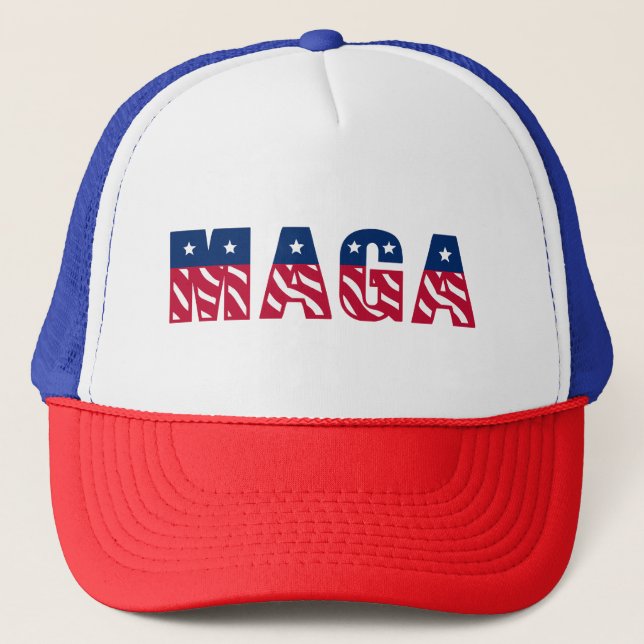 Stand mit Trump~2024~MAGA Truckerkappe (Vorderseite)