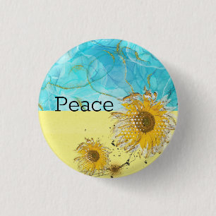 Stand mit Ukraine Sonnenblumenfrieden Button