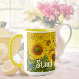Stand mit Ukraine Sonnenblumengelb Tasse