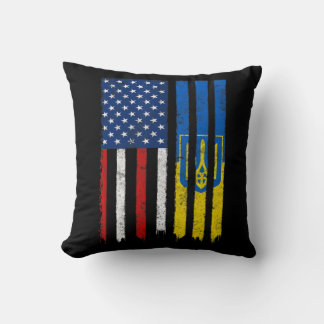 Stand mit ukrainischem amerikanischem Flaggenstolz Kissen