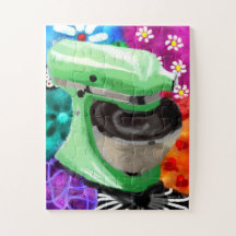 Stand Mixer Funky Abstrakt Art Green Pink