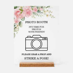 Stand photo élégant rose pour mariage 