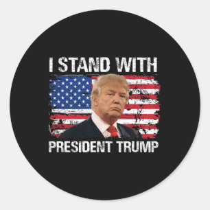 Stand Präsident Trump - amerikanische Flagge Trump Runder Aufkleber
