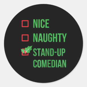 Stand-up Comedian Funny Pajama Weihnachtsgeschenk Runder Aufkleber