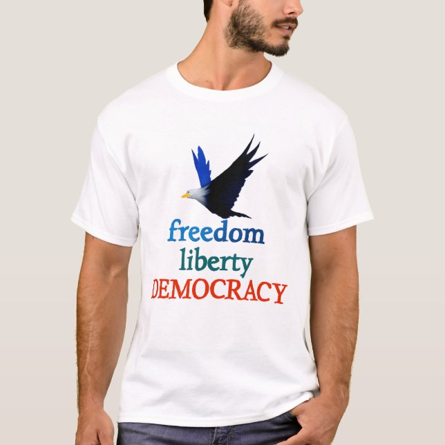 "STAND UP HEUTE" T - Shirt "Freiheit, Demokratie" (Vorderseite)