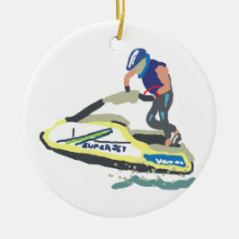 Stand Up Jet Ski SuperJet Keramik Ornament