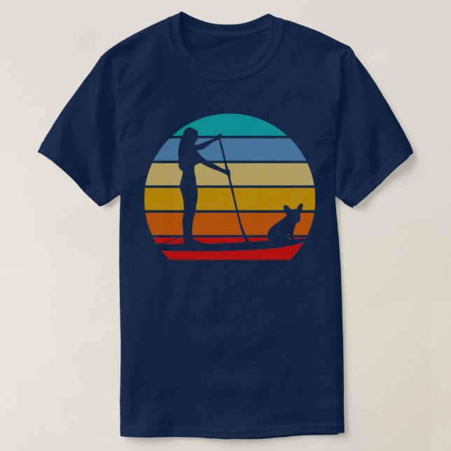 Stand Up Paddle Board Frenchie T-Shirt (Design vorne)