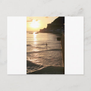Stand-up-Paddle-Boarding-Sonnenuntergang San Sebas Postkarte
