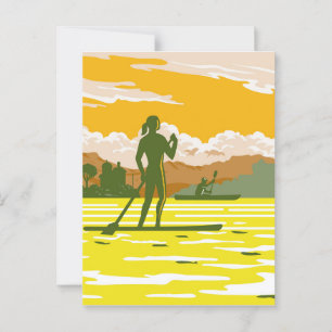 Stand Up Paddle in der Bucht von Kotor Montenegro  Postkarte