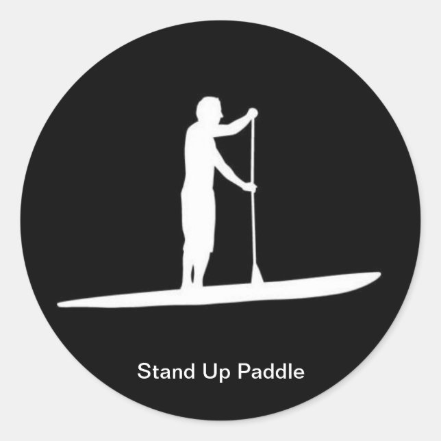 stand up paddle runder aufkleber (Vorderseite)