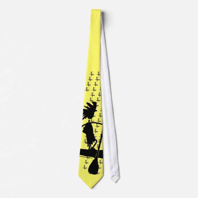 Stand Up Paddle Silhouette Design Krawatte (Vorderseite)