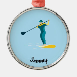 Stand Up Paddleboarding Ornament Aus Metall