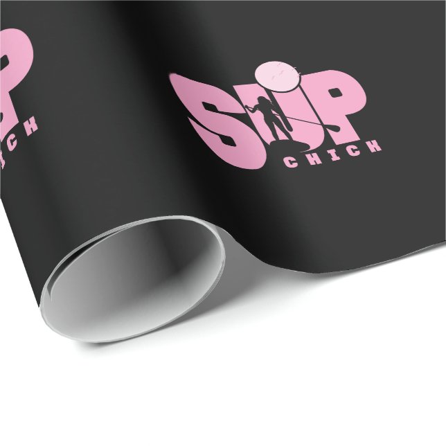 Stand up Paddling "SUP Chick" Geschenkpapier (Rolleneckpunkt)
