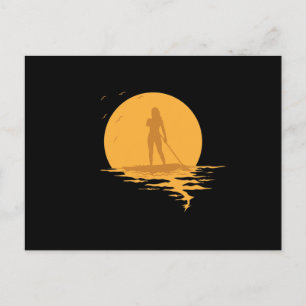 Stand up Paddling SUP Sonnenuntergang Postkarte