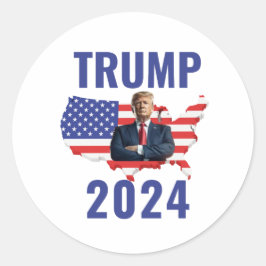 Stand with Trump: Gear Up for 2024! Runder Aufkleber