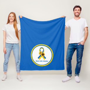 Stand With Ukraine Support Ribbon Fleecedecke
