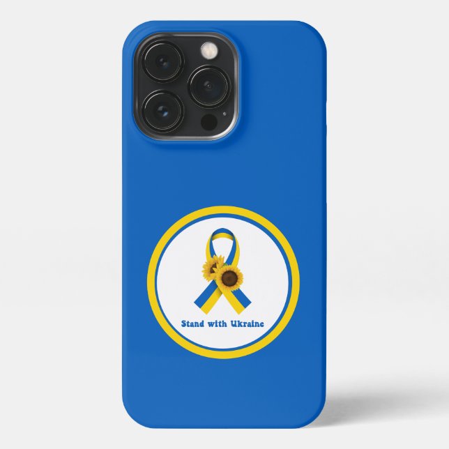 Stand With Ukraine Support Ribbon iPhone 13 Pro Hülle (Rückseite)