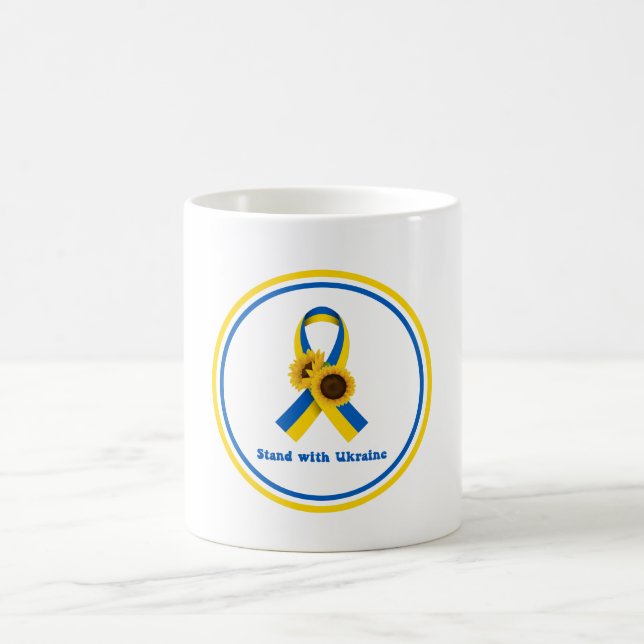 Stand With Ukraine Support Ribbon Kaffeetasse (Mittel)